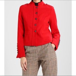Banana Republic Red Military Blazer Jacket